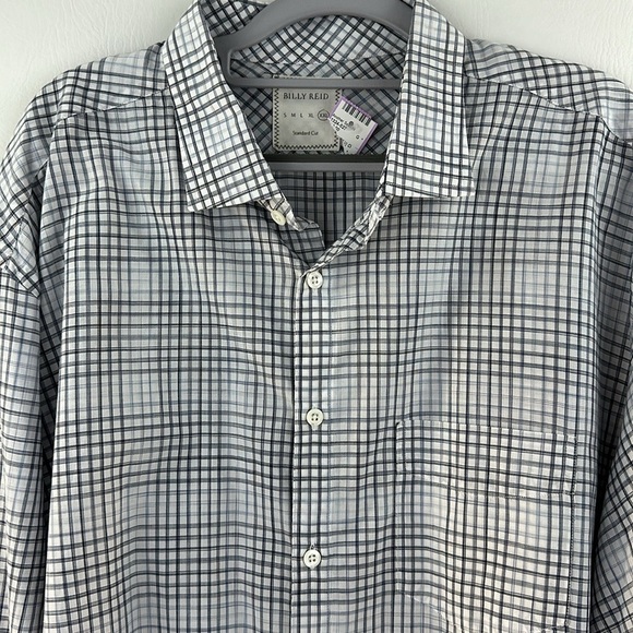 Billy Reid Long Sleeve Checkered Button Down Shirt - Picture 2 of 7